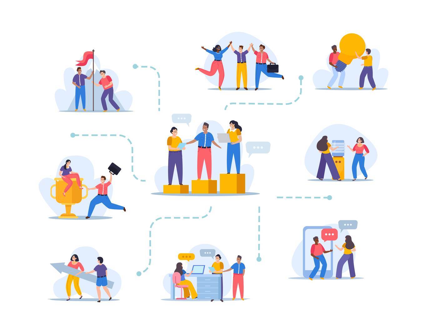 Illustration of corporate culture collaboration