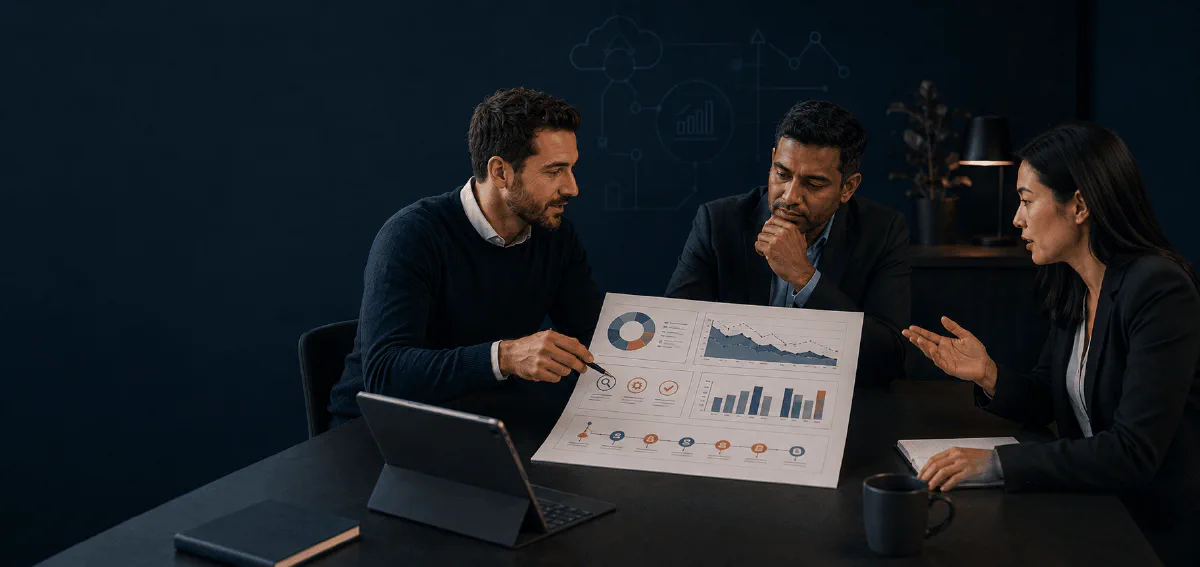 Voorstel: rapport met kostenanalyse en quick wins naast laptop
